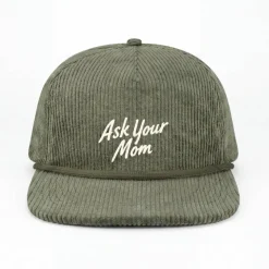 The Ask Your Mom - Green Father's Day 5-Panel Corduroy Snapback Hat