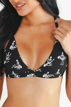 The Bare Back Bones - Glow In The Dark Skeletons Boob Hammock™ Triangle Bralette