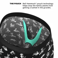 The Bare Back Bones - Glow in the Dark Skeletons Ball Hammock® Boxer - Long Leg