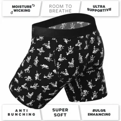 The Bare Back Bones - Glow in the Dark Skeletons Ball Hammock® Boxer - Long Leg