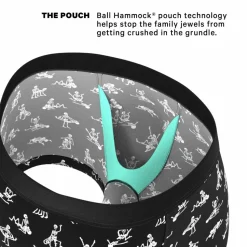 The Bare Back Bones - Glow in the Dark Skeletons Ball Hammock® Pouch Trunks Underwear