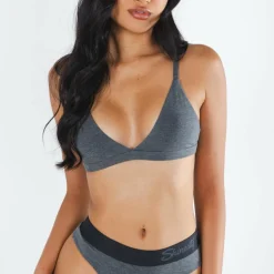 The Basalt - Heather Charcoal Boob Hammock™ Triangle Bralette