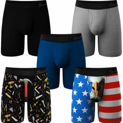 The Best Dad Pack - Long Leg Ball Hammock® Pouch Underwear With Fly 5 Pack