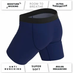 The Big Blue - Long Leg Ball Hammock® Pouch Underwear With Fly 7 Pack