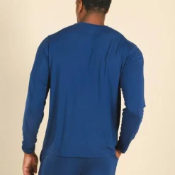 The Big Blue - Navy SleepDeep™ Men’s Long Sleeve Pajama Shirt