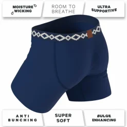 The Big Corbina Blue - La Matera x Shinesty Navy Ball Hammock® Pouch Underwear With Fly