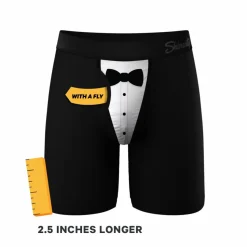 The 009 - Black Tuxedo Ball Hammock® Boxer - Long Leg