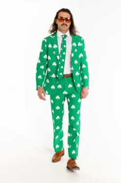 The Blarney Bagpiper - Diagonal Striped Clovers Suit