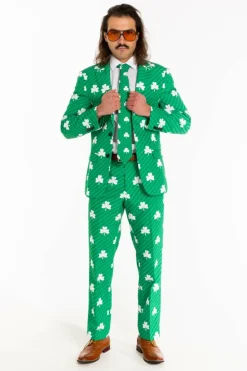 The Blarney Bagpiper - Diagonal Striped Clovers Suit