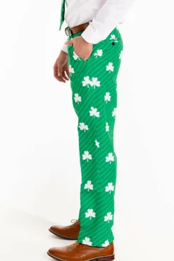 The Blarney Bagpiper - Diagonal Striped Clovers Suit Pants