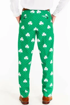 The Blarney Bagpiper - Diagonal Striped Clovers Suit Pants