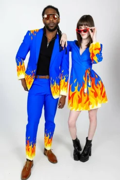 The Blaze Of Glory - Flames Wrap Dress