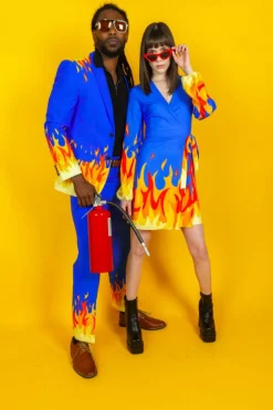 The Blaze Of Glory - Flames Wrap Dress