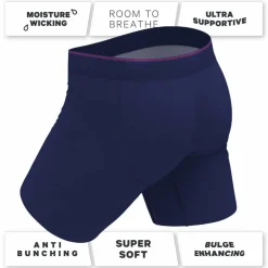 The Blueberry Pie - Red Tip Navy Ball Hammock® Boxer - Long Leg