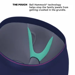 The Blueberry Pie - Red Tip Navy Ball Hammock® Boxer - Long Leg