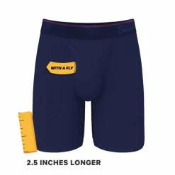 The Blueberry Pie - Red Tip Navy Ball Hammock® Boxer - Long Leg