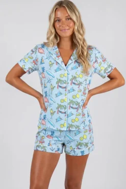 The Boat Drinks - Shinesty x Margaritaville® Button Down Short Pajama Set