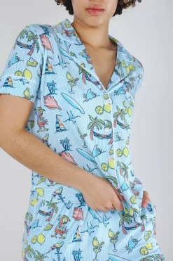 The Boat Drinks - Shinesty x Margaritaville® Button Down Short Pajama Set