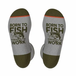 The Born To Fish - Fishing Motto Heel Hammock™ Crew Socks
