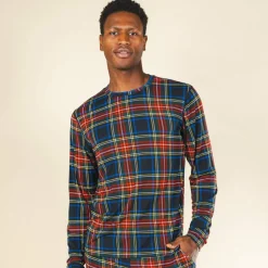 The Cappuccino - Holiday Tartan Plaid SleepDeep™ Men’s Long Sleeve Pajama Shirt