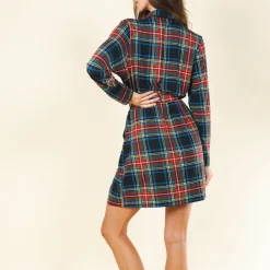 The Cappuccino - Holiday Tartan Plaid Short Modal Robe