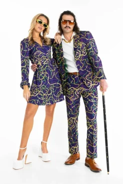 The Carnival Krewe - Mardi Gras Beads Wrap Dress