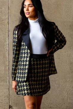 The Caviar and Cocktails - Gold Jacquard Black Label Womens Skirt