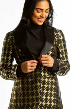 The Caviar and Cocktails - Gold Jacquard Black Label Womens Blazer