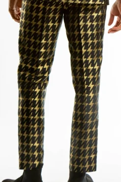 The Caviar and Cocktails - Gold Jacquard Black Label Suit Pants