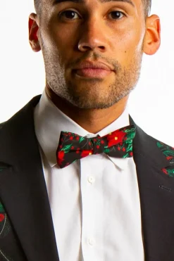 The Centerpiece - Poinsettia Ugly Christmas Bow Tie