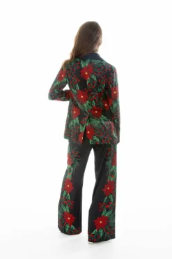 The Centerpiece - Poinsettia Women's Christmas Blazer