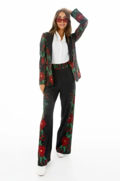 The Centerpiece - Poinsettia Women's Christmas Blazer