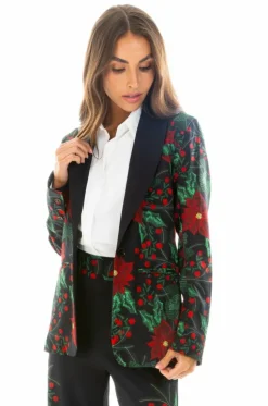 The Centerpiece - Poinsettia Women's Christmas Blazer