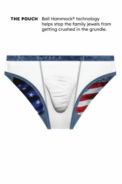 The Chattahoochee Daddy - USA Denim Print Ball Hammock® Pouch Swim Briefs