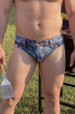The Chattahoochee Daddy - USA Denim Print Ball Hammock® Pouch Swim Briefs