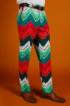 The Dapper Doily - Quilted Print Christmas Suit Pants