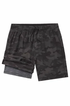 The Darkside - Black and Grey Camo Ball Hammock® 7 Inch Athletic Shorts