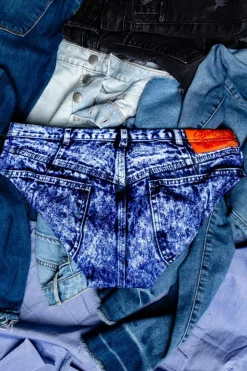 The Daytona Dong Sarong - Denim Print Swim Brief