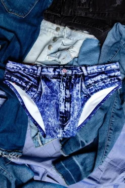 The Daytona Dong Sarong - Denim Print Swim Brief