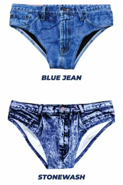 The Daytona Dong Sarong - Denim Print Swim Brief