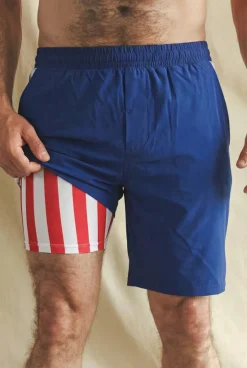 The Double Duty - American Flag Ball Hammock® 9 Inch Athletic Shorts