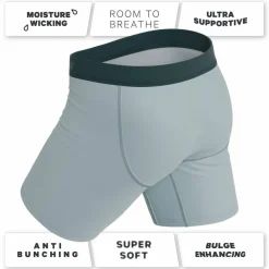The Dry Ice - Muted Steel Blue Ball Hammock® Boxer - Long Leg