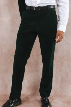 The Elegant Evergreen - Green Velvet Velvet Suit Pants