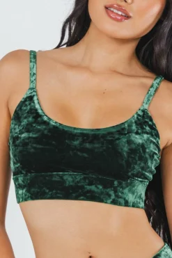 The Extravagance - Dark Green Velvet Bralette