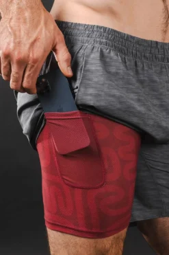 The Finish Line - Grey and Red Ball Hammock® 7 Inch Athletic Shorts
