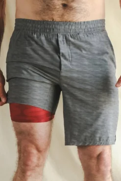 The Finish Line - Grey and Red Ball Hammock® 9 Inch Athletic Shorts