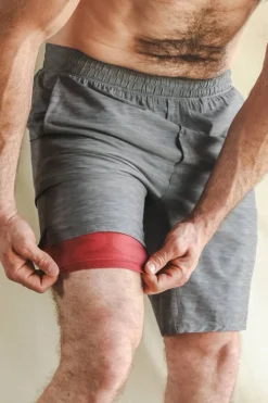 The Finish Line - Grey and Red Ball Hammock® 9 Inch Athletic Shorts