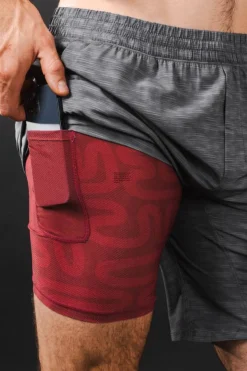 The Finish Line - Grey and Red Ball Hammock® 9 Inch Athletic Shorts