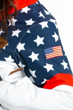 The First Chair - Retro American Flag Women's One Piece Ski Suit