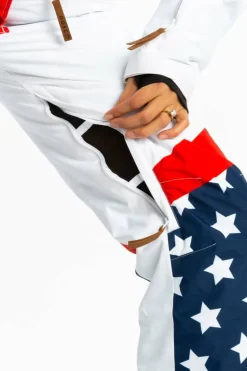 The First Chair - Retro American Flag Women's One Piece Ski Suit